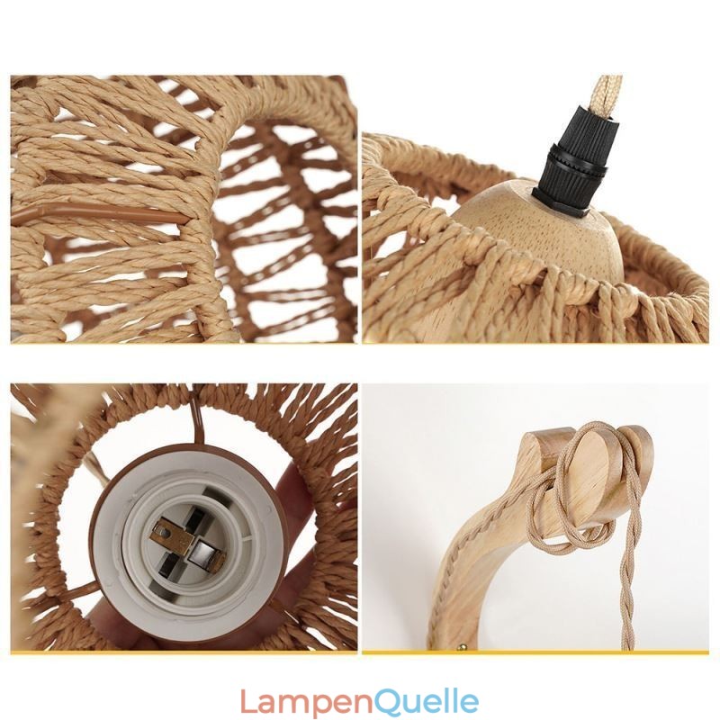 Amerikanischen Retro Wand Leuchte 3M Hanf Seil Hängen Linie Papier Seil Gewebt Lampenschirm