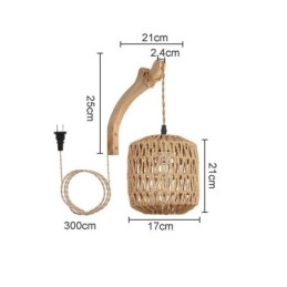 Amerikanischen Retro Wand Leuchte 3M Hanf Seil Hängen Linie Papier Seil Gewebt Lampenschirm