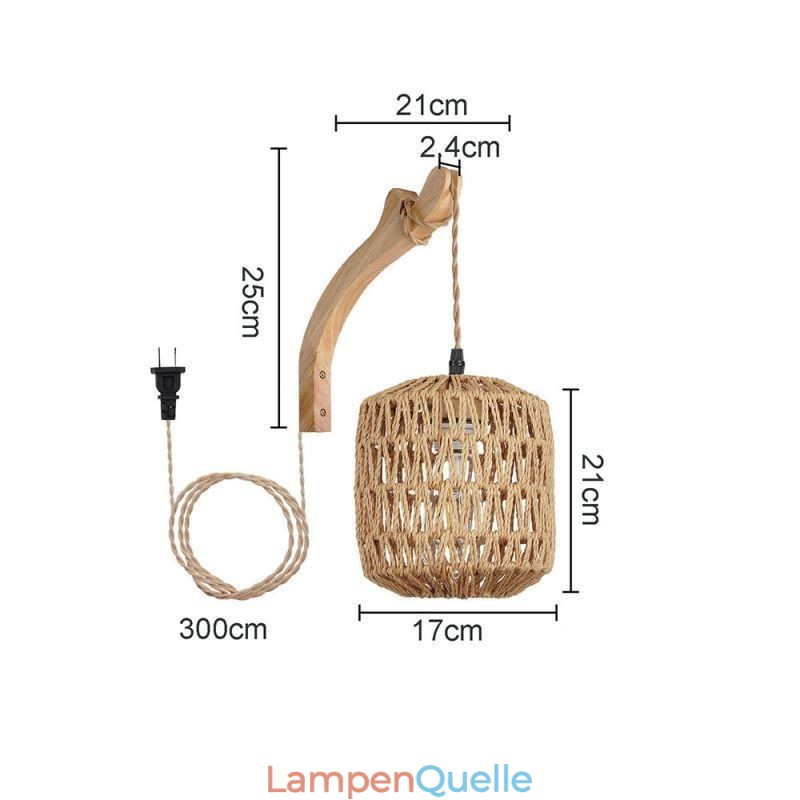 Amerikanischen Retro Wand Leuchte 3M Hanf Seil Hängen Linie Papier Seil Gewebt Lampenschirm