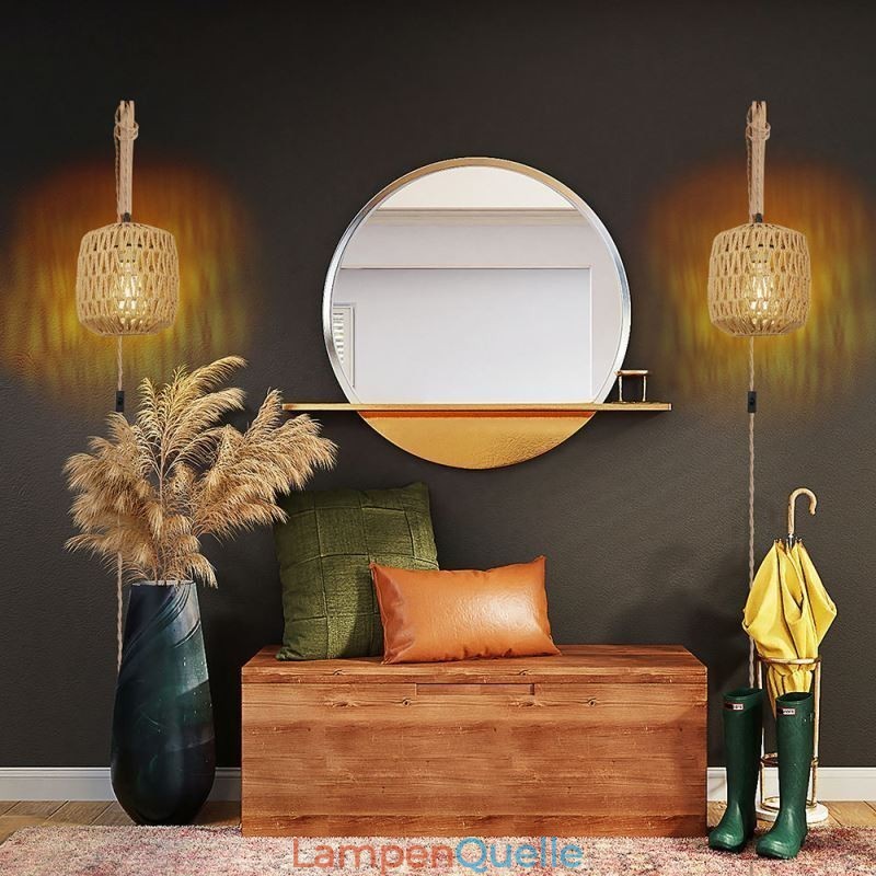 Amerikanischen Retro Wand Leuchte 3M Hanf Seil Hängen Linie Papier Seil Gewebt Lampenschirm
