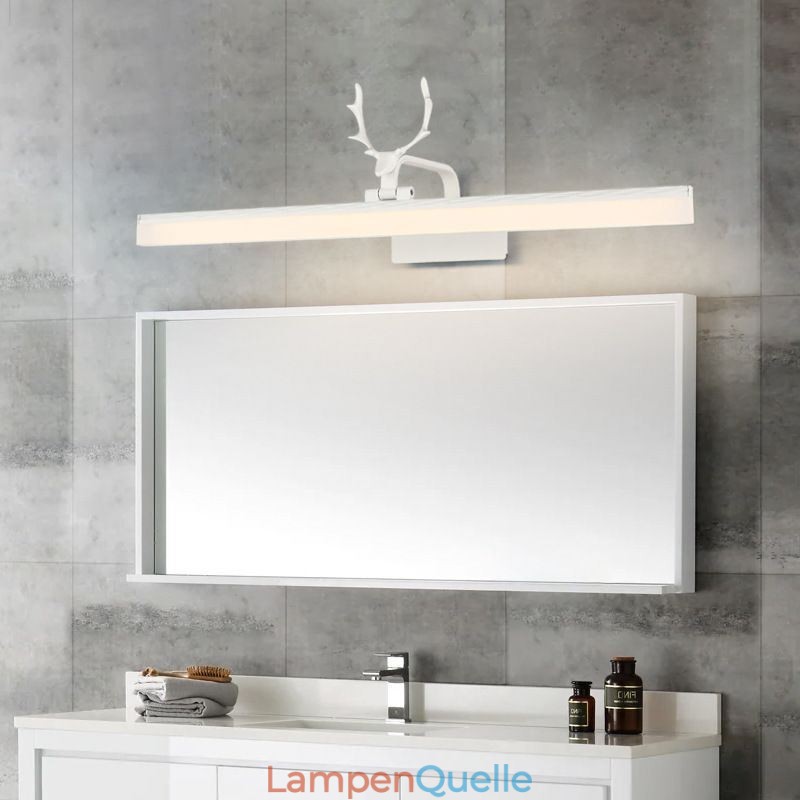 Geweih Spiegel Frontleuchte Acryl Wandleuchte Waschraum Make-up Leuchte