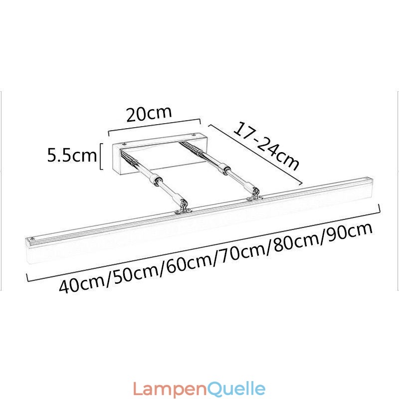 Spiegel Front Licht Acryl Dehnbar Leuchte Lampe Waschraum Korridor