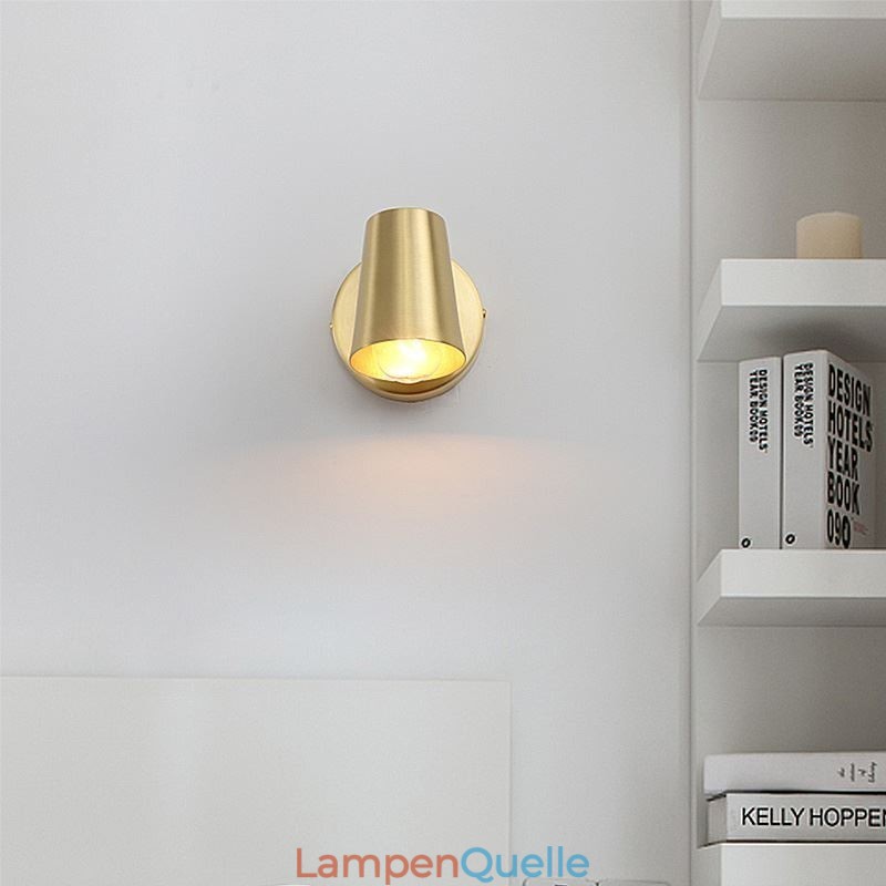 Nordische Messingspiegel-Frontlicht-Spot-Wandleuchte