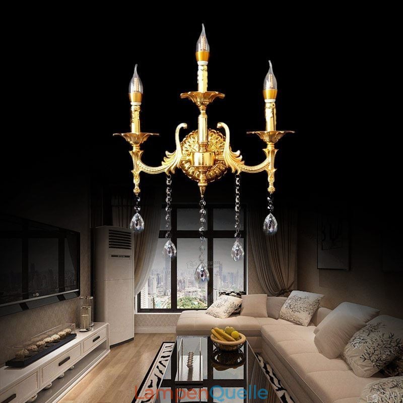 Europäische Wandleuchte Luxuriöse Wandleuchte Kristalltropfen Dekoration Lampe Nachttischbeleuchtung
