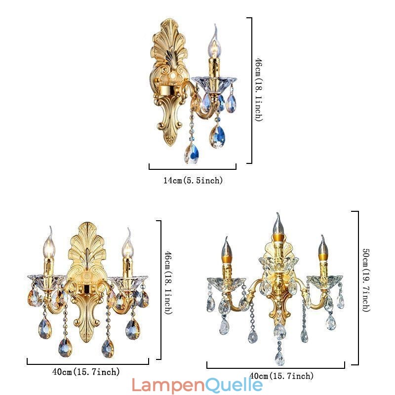Europäische Wandleuchte Luxuriöse Wandleuchte Kristalltropfen Dekoration Lampe Nachttischbeleuchtung
