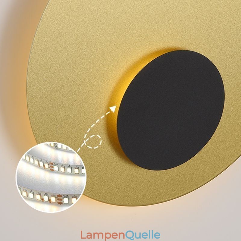 Nordic Wand Licht Schwarz Gold Runde Voll Kupfer Wand Leuchte