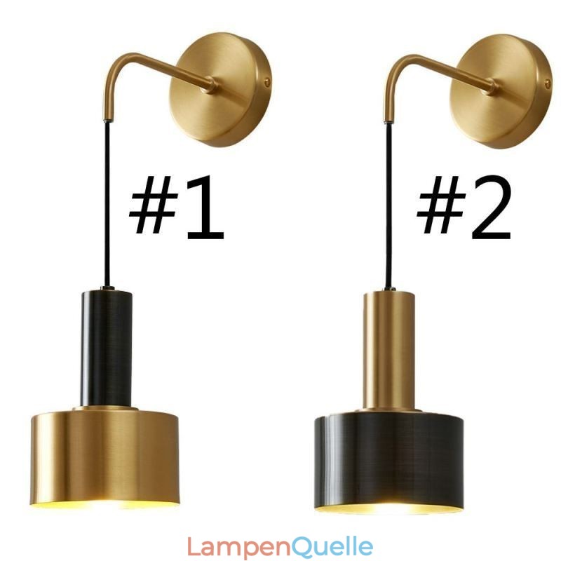 Moderne Wandleuchte Schwarz Gold Kontrastfarbe Wandleuchte