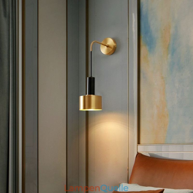 Moderne Wandleuchte Schwarz Gold Kontrastfarbe Wandleuchte