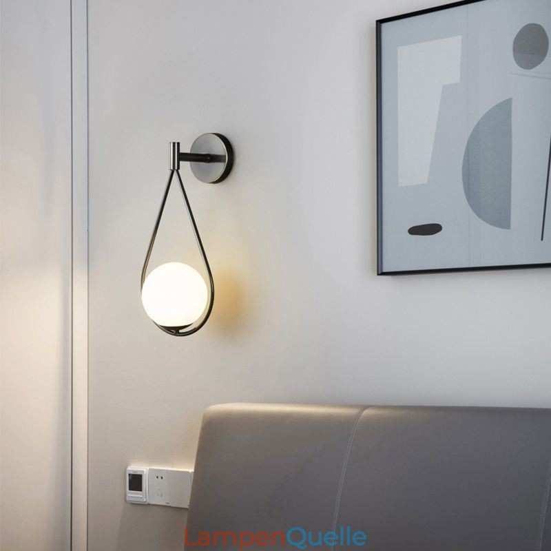 Moderne Globus Wandleuchte Glas Wandleuchte Schwarz Wassertropfen Wandleuchte