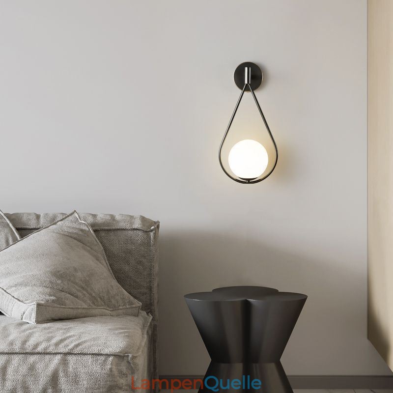 Moderne Globus Wandleuchte Glas Wandleuchte Schwarz Wassertropfen Wandleuchte