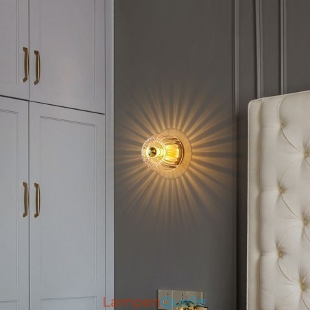 Moderne Wandbeleuchtung mit klarem Glasschirm, gebürstete Wandleuchte Moderne Wandbeleuchtung mit klarem Glasschirm, gebürstete Wandleuchte
