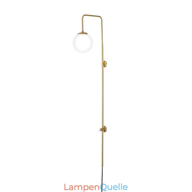Moderne Globe Wandleuchte aus gebürstetem Goldglas