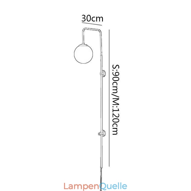 Moderne Globe Wandleuchte aus gebürstetem Goldglas