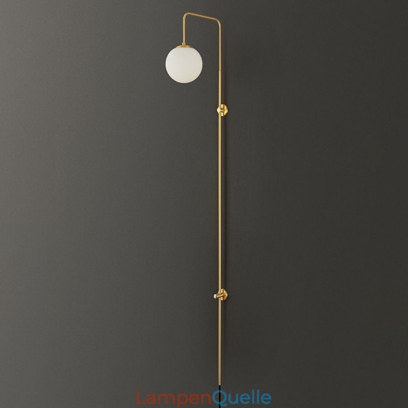 Moderne Globe Wandleuchte aus gebürstetem Goldglas