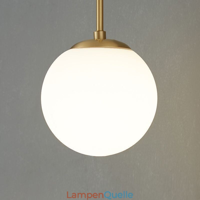 Moderne Globe Wandleuchte aus gebürstetem Goldglas