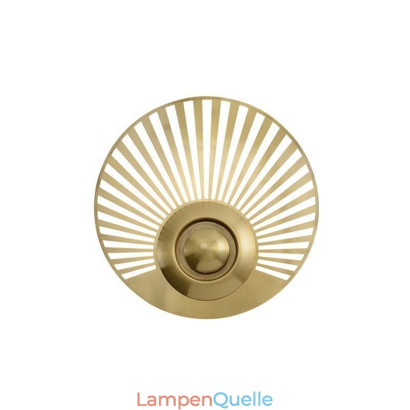Nordische Messing-Wandlampe, ausgehöhlte runde Form, Wandleuchte