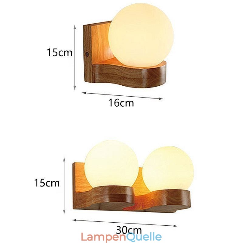 Nordische Massivholz Wandleuchte Gemütliche Kugelform Wandleuchte