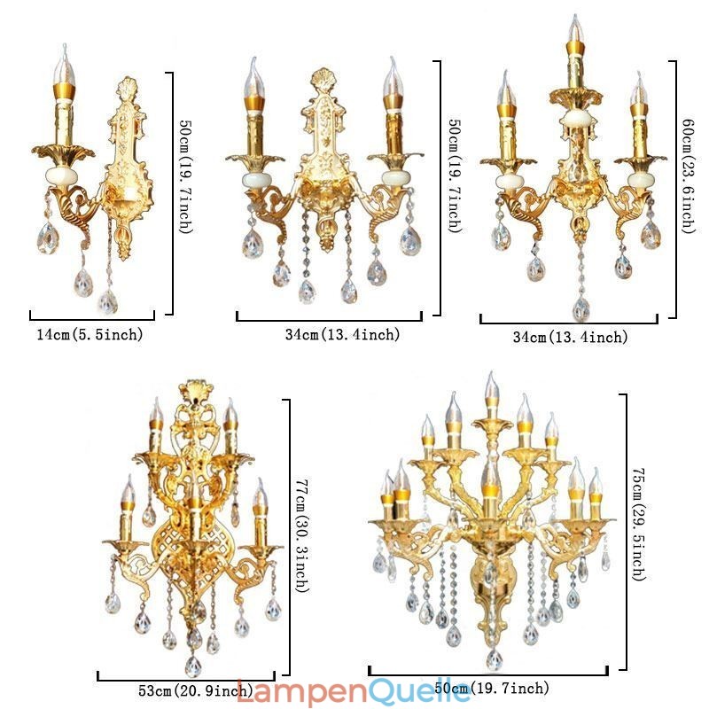 Europäische Wandleuchte Luxuriöse Wandleuchte Kristall Tropfen Lampe Nachttischbeleuchtung