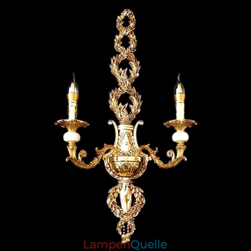 Europäische Wandleuchte Luxuriöse Blütenblatt Wandleuchte Jade Dekoration Lampe Nachttischbeleuchtung