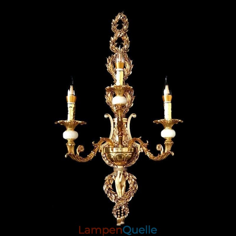 Europäische Wandleuchte Luxuriöse Blütenblatt Wandleuchte Jade Dekoration Lampe Nachttischbeleuchtung