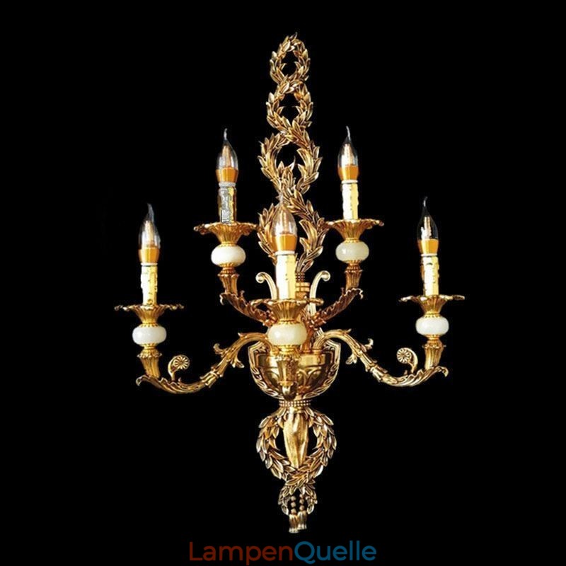 Europäische Wandleuchte Luxuriöse Blütenblatt Wandleuchte Jade Dekoration Lampe Nachttischbeleuchtung