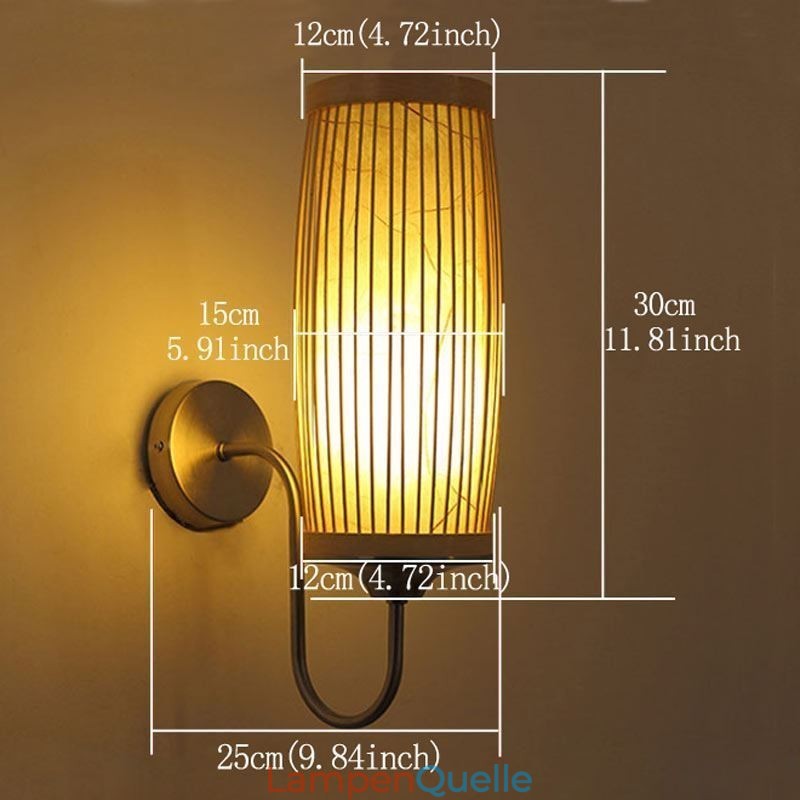 Taille Trommel Design Wandleuchte Kreative Bambus Wandleuchte Nachttisch Treppen Ländlichen Beleuchtung