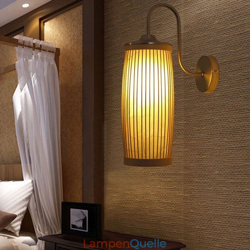 Taille Trommel Design Wandleuchte Kreative Bambus Wandleuchte Nachttisch Treppen Ländlichen Beleuchtung