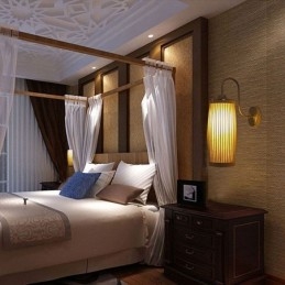 Taille Trommel Design Wandleuchte Kreative Bambus Wandleuchte Nachttisch Treppen Ländlichen Beleuchtung