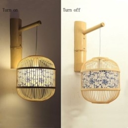 Käfig Design Wandleuchte Kreative Bambus Hängende Wandleuchte Nachttisch Dekoratives Licht