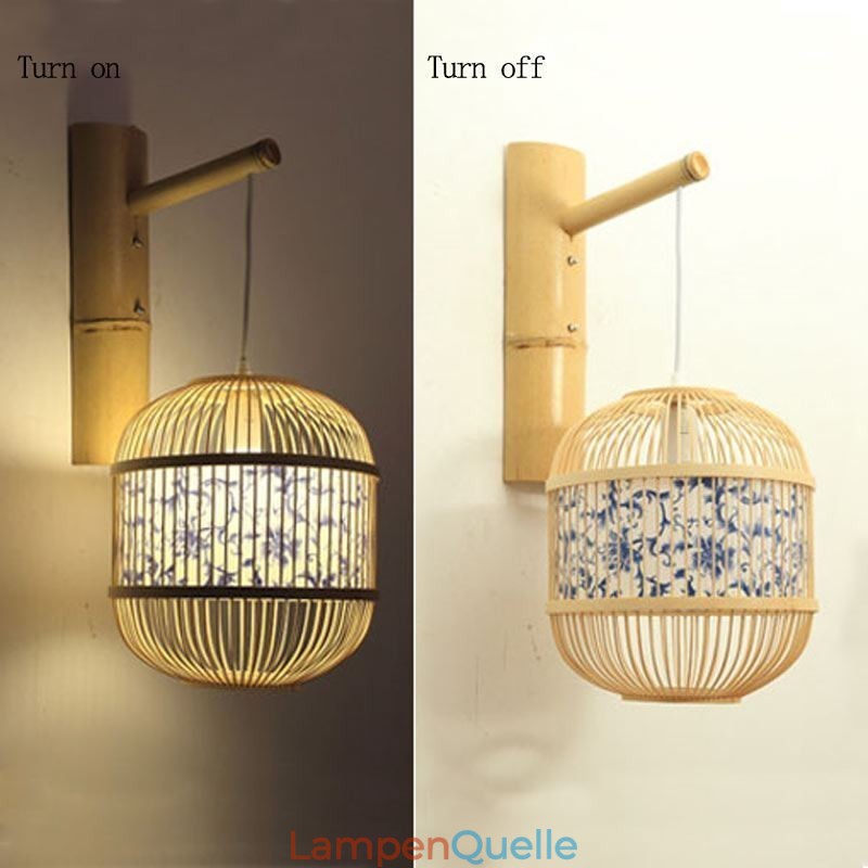 Käfig Design Wandleuchte Kreative Bambus Hängende Wandleuchte Nachttisch Dekoratives Licht