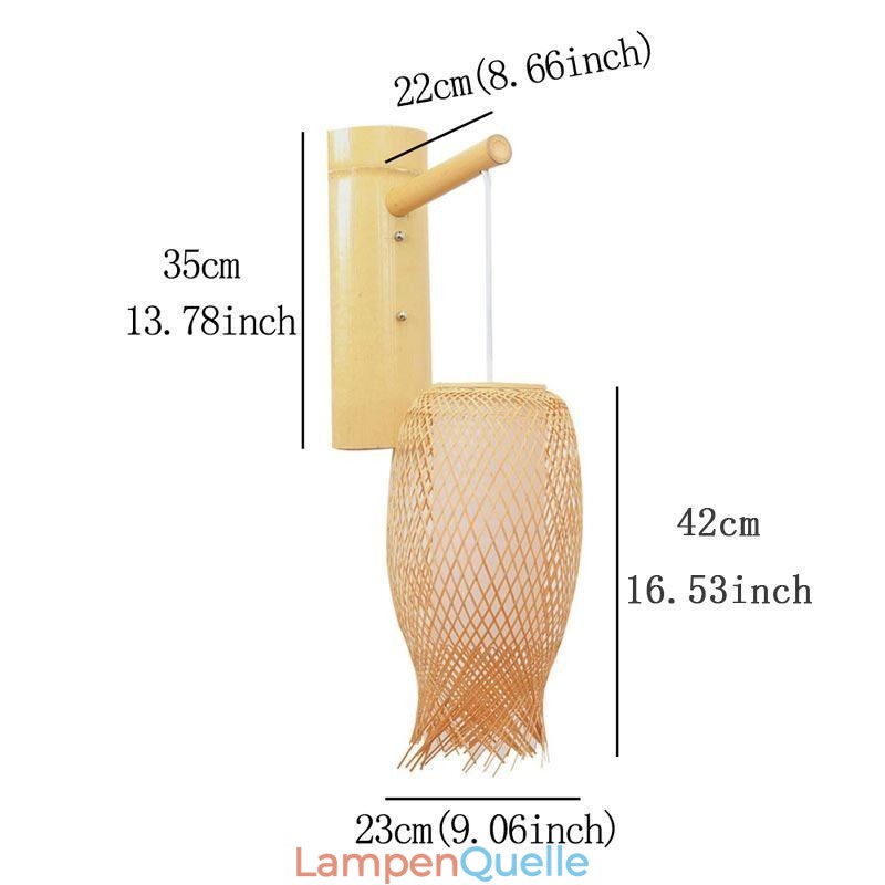 Nach unten Bambus Wand Licht Ländlichen Runde Wand Leuchte Nacht Teehaus Kreative Licht