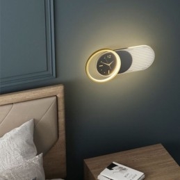 Wandleuchte Moderne minimalistische Acryl Schmiedeeisen Uhr Wandleuchte