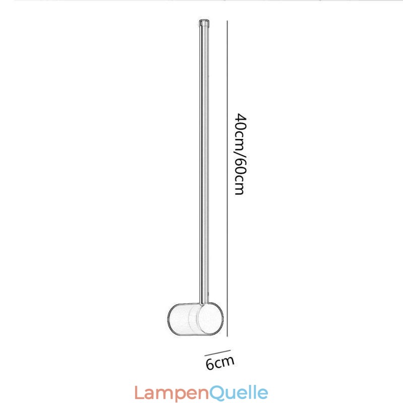 Moderne lange Wandlampe, Nachttischlampe