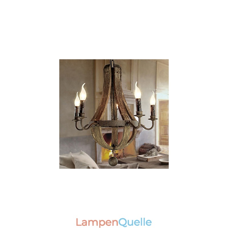Kronleuchter 5 Lichter Vintage Retro Country Living Dining Metall