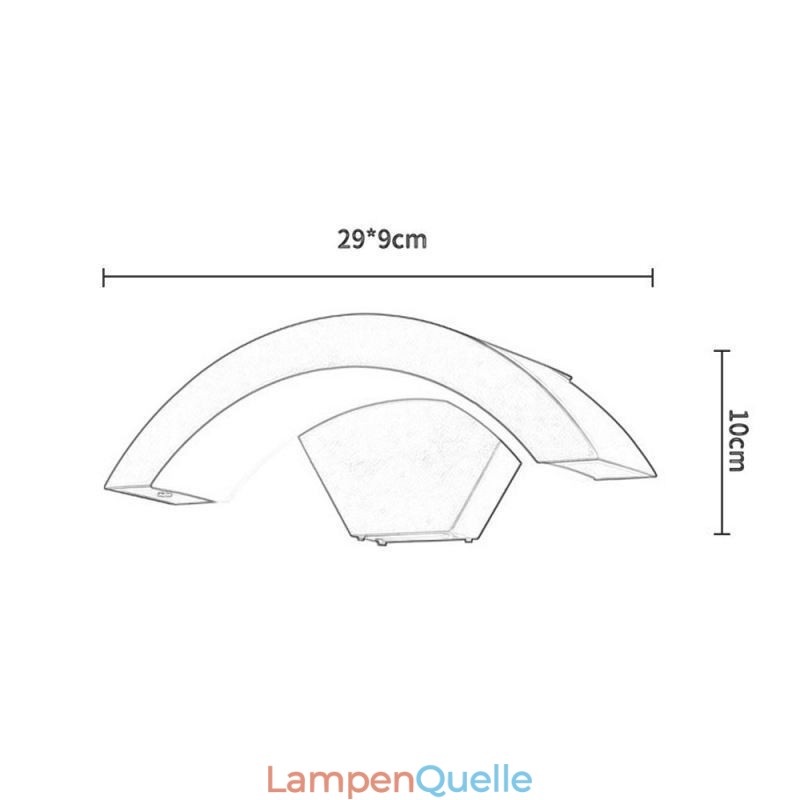 Minimalistische Aluminiumlampe Garten Wasserdichte Halbmond-Wandleuchte