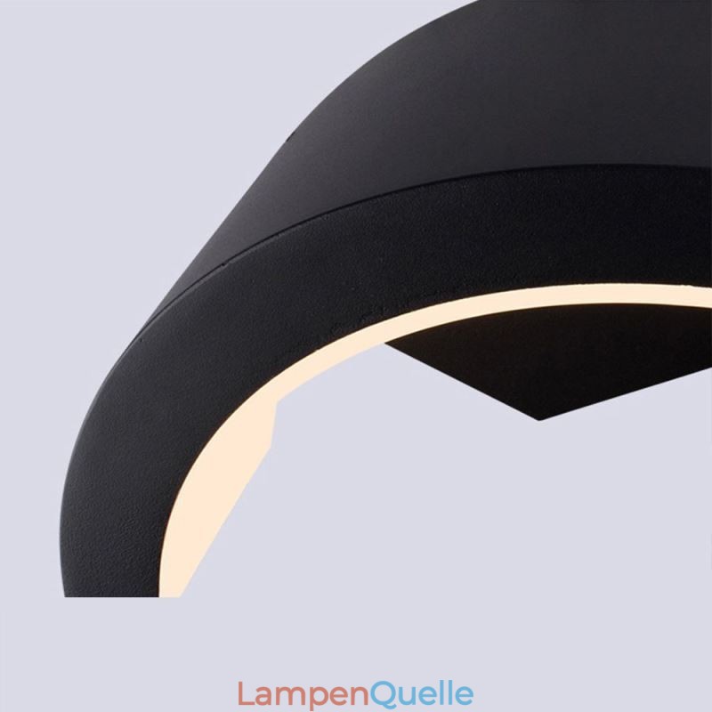 Minimalistische Aluminiumlampe Garten Wasserdichte Halbmond-Wandleuchte