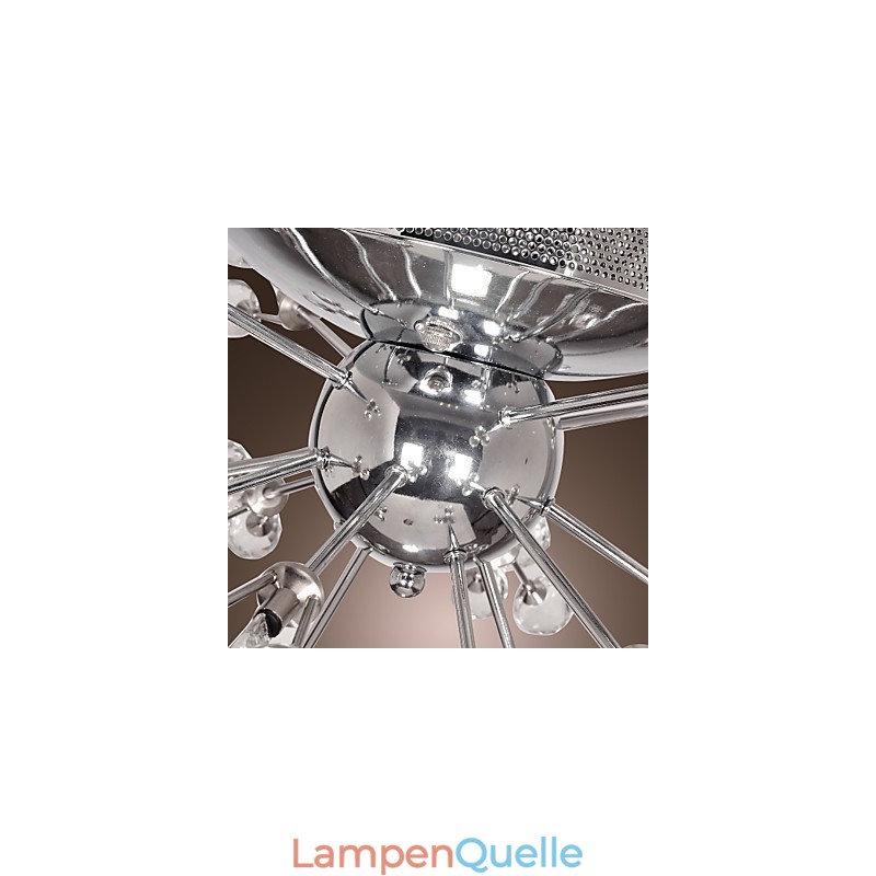 Moderne zeitgenössische Kristall Chrom Metall Unterputz