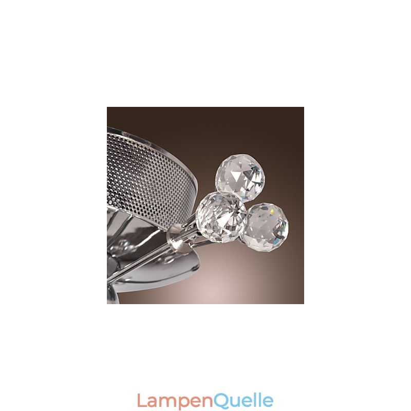 Moderne zeitgenössische Kristall Chrom Metall Unterputz