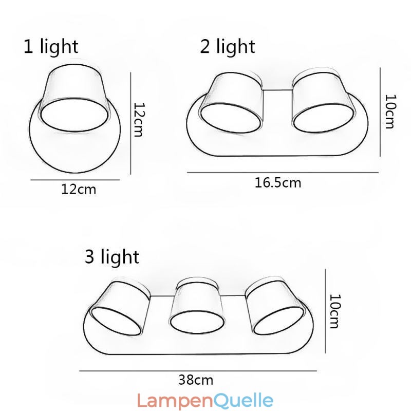 Moderne Wandleuchte Drehbare Wandlampe Aluminium