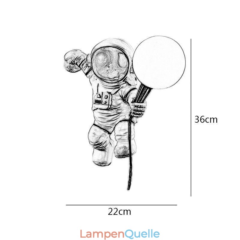 Moderne Wandleuchte Kreative Astronaut Harz Wand Licht Kinder