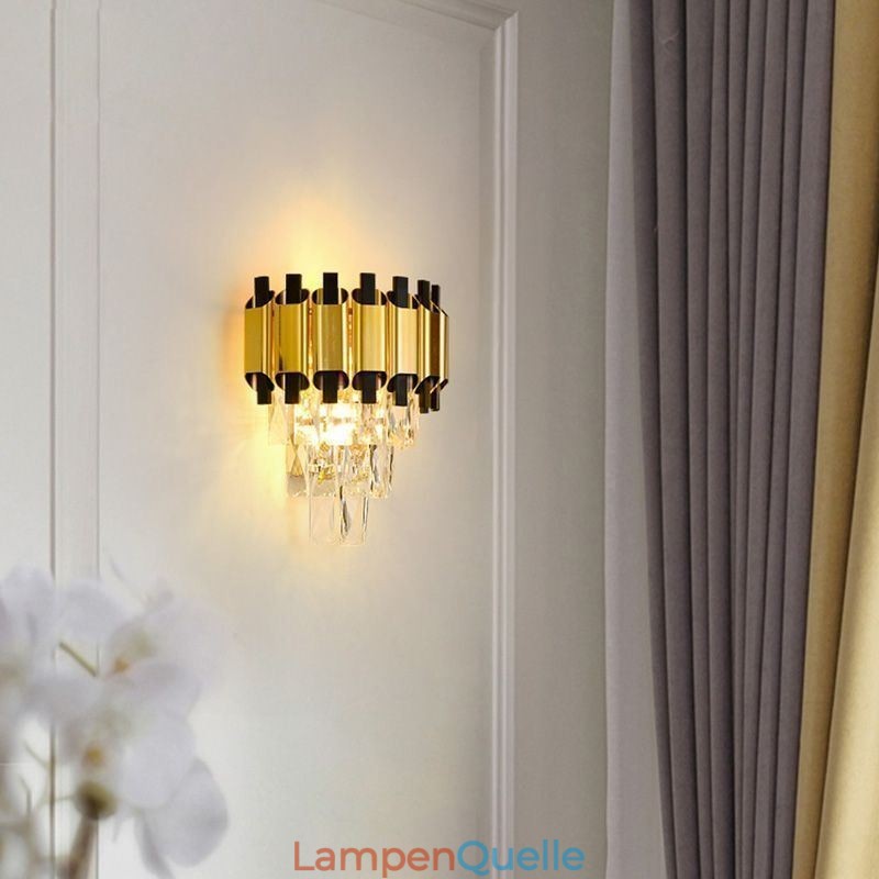 Hängende moderne Wandleuchte aus Kristall, festverdrahtet, 30 cm hohe Leuchte