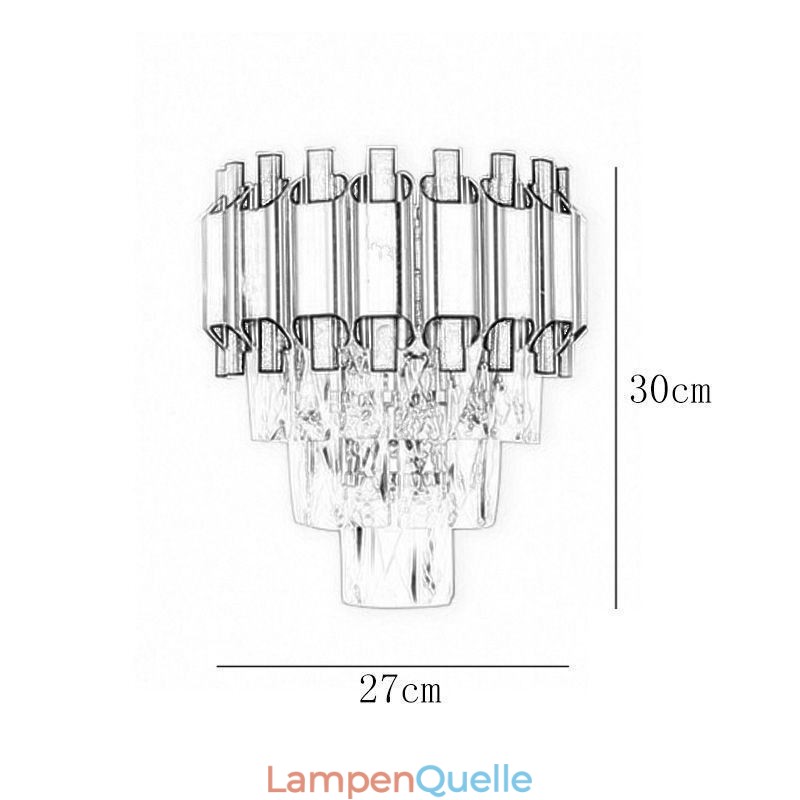 Hängende moderne Wandleuchte aus Kristall, festverdrahtet, 30 cm hohe Leuchte