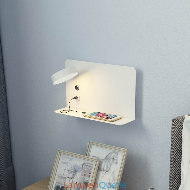 Drehbare Wandleuchte mit USB-Ladeanschluss