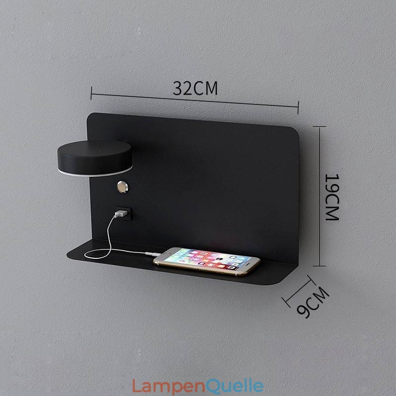 Drehbare Wandleuchte mit USB-Ladeanschluss