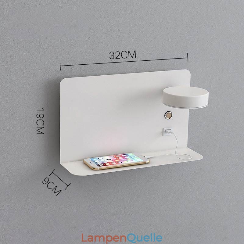 Drehbare Wandleuchte mit USB-Ladeanschluss