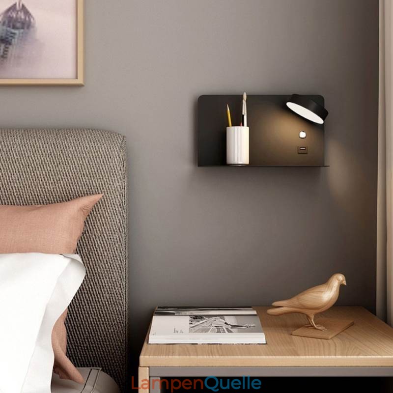 Drehbare Wandleuchte mit USB-Ladeanschluss