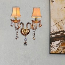 Europäische Kristall Wandleuchte Elegante Zwei Licht Wand Licht Treppen