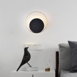 Moderne Wandleuchte Schwarz Rund Wandleuchte Kreative Lampe Nachttischbeleuchtung