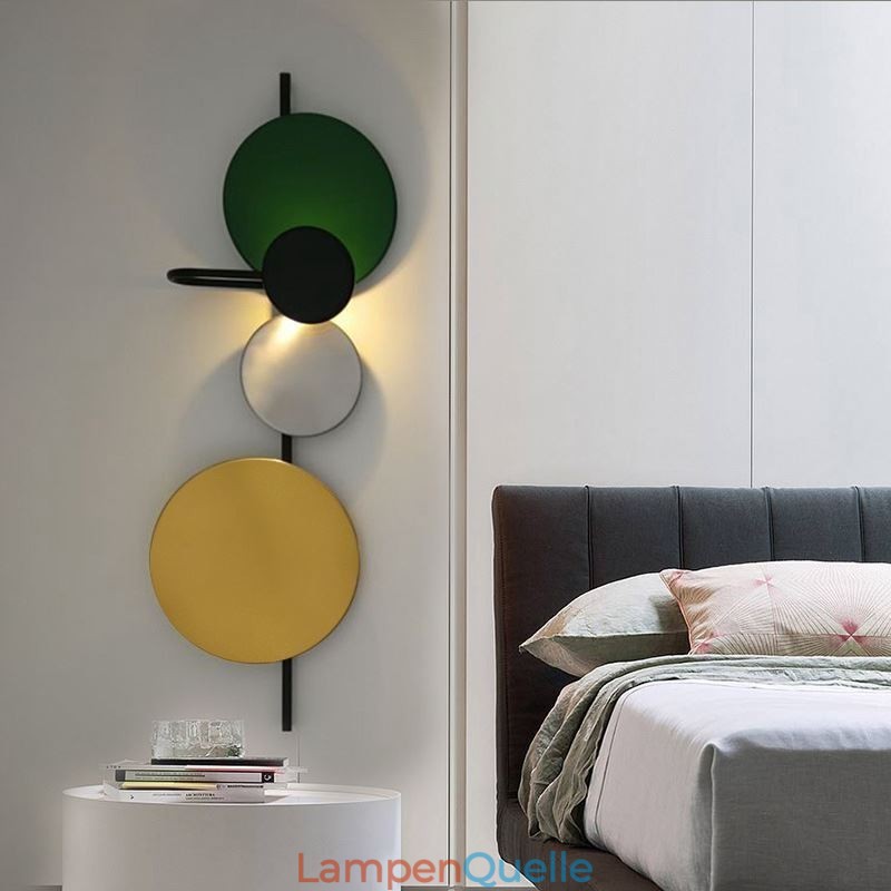 Moderne Wandleuchte, kreisförmige Wandleuchte, bunte Beleuchtung für Zuhause, Nachttischbeleuchtung
