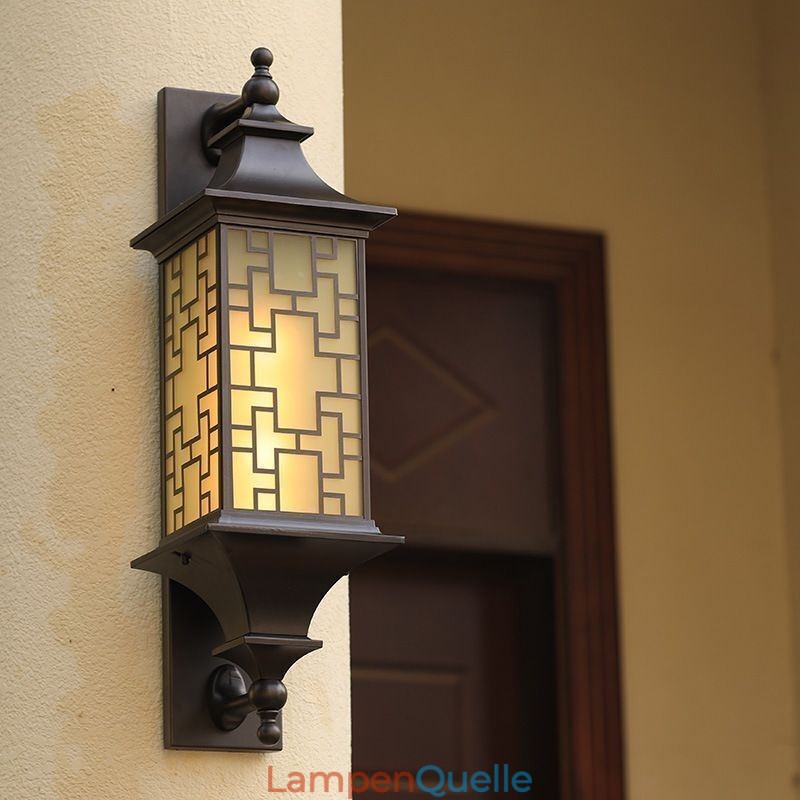 Chinesische Außenwandleuchte Wasserdichte Fenstergitter-Wandlampe